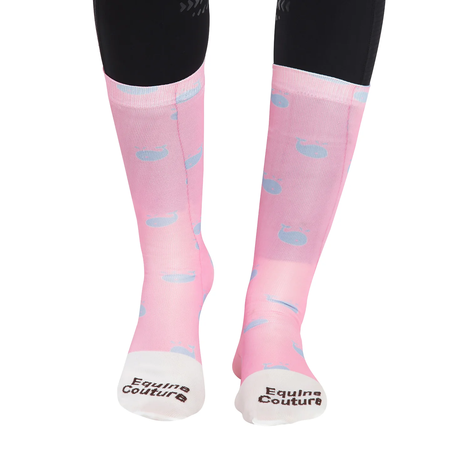 Equine Couture Ladies Whales Half Padded Knee Hi Boot Socks - Image 6