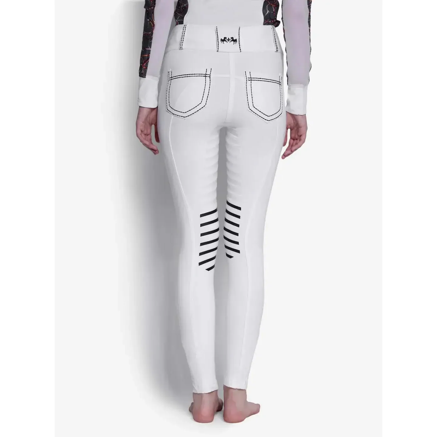 Equine Couture Saddle Stitch Extended Knee Patch Ladies Breeches - Image 8