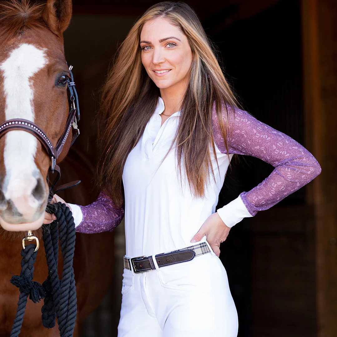 Equine Couture Women Smyrna Printed Long Sleeve Show Shirt - Image 3