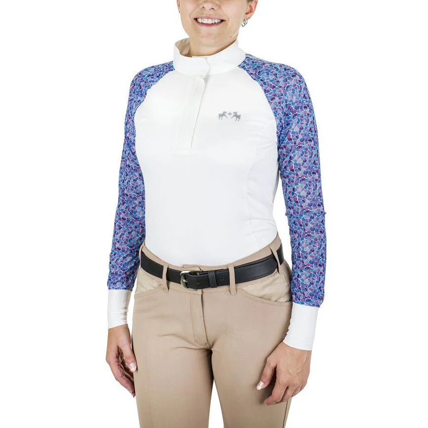 Equine Couture Women Smyrna Printed Long Sleeve Show Shirt - Image 7