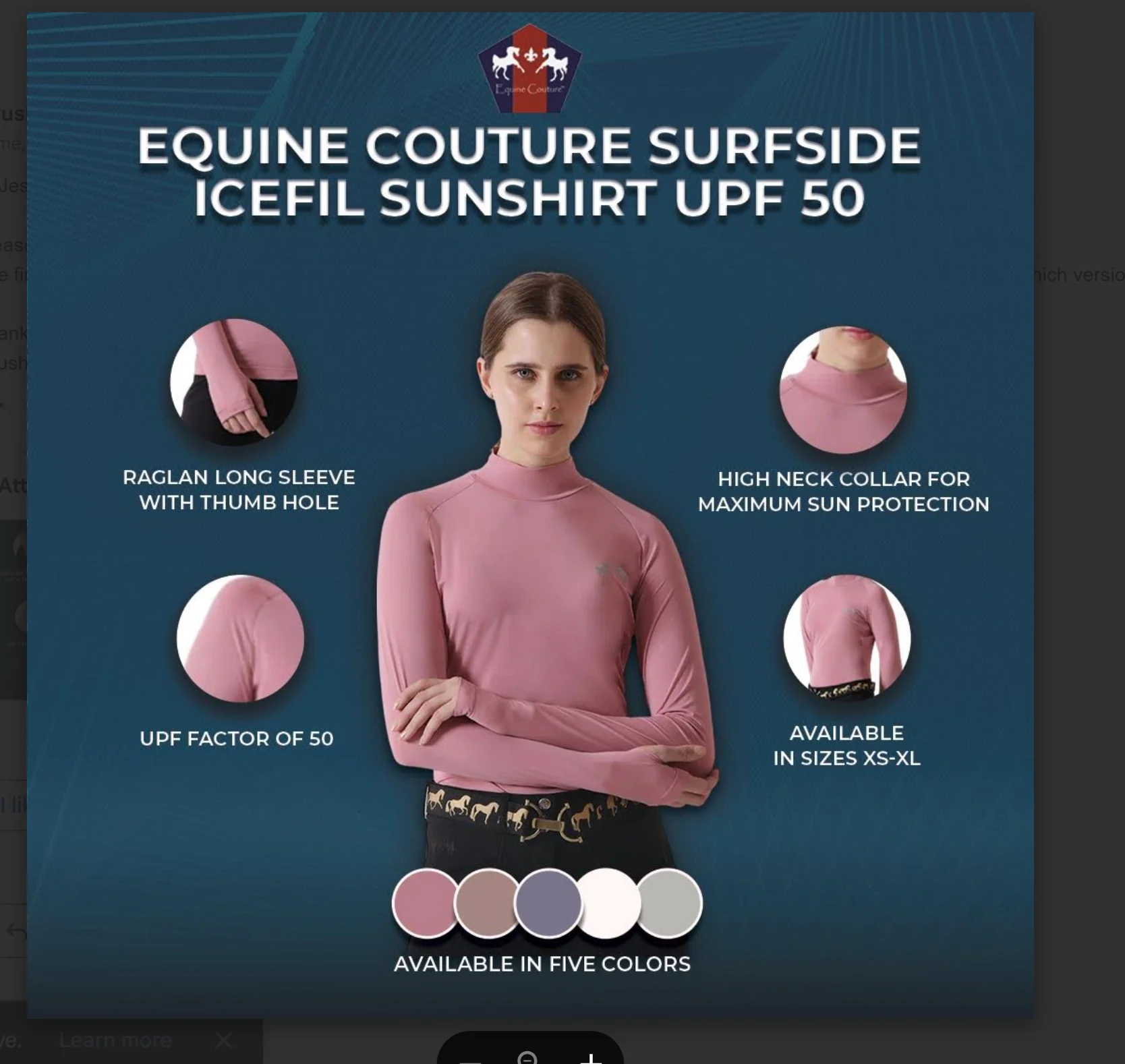 Equine Couture Surfside Icefil Sunshirt UPF 50 - Image 3