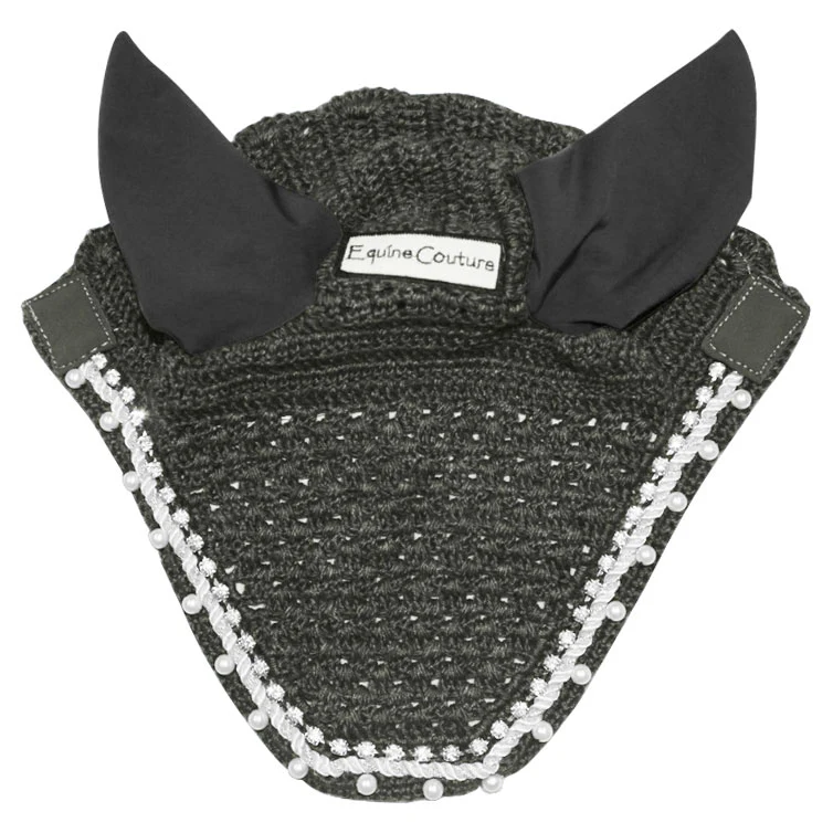 Equine Couture Fly Bonnet with Pearls and Crystals - Image 5