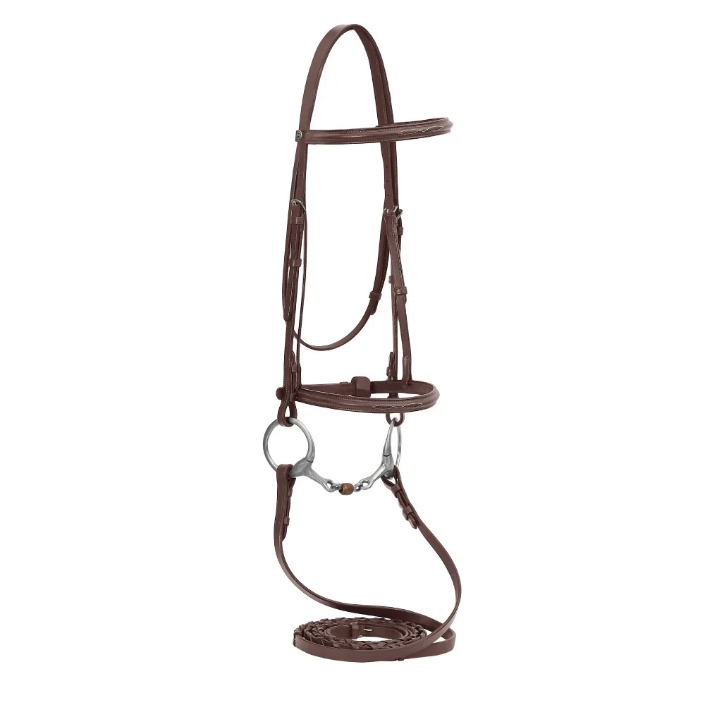 Henri de Rivel Advantage Fancy Raised Snaffle Bridle With Laced Reins - Image 4