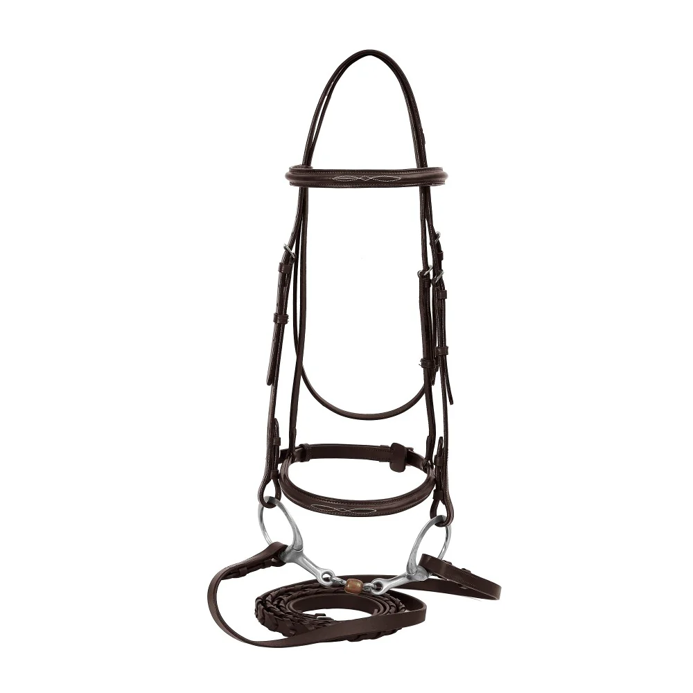 Henri de Rivel Advantage Fancy Raised Snaffle Bridle With Laced Reins - Image 5