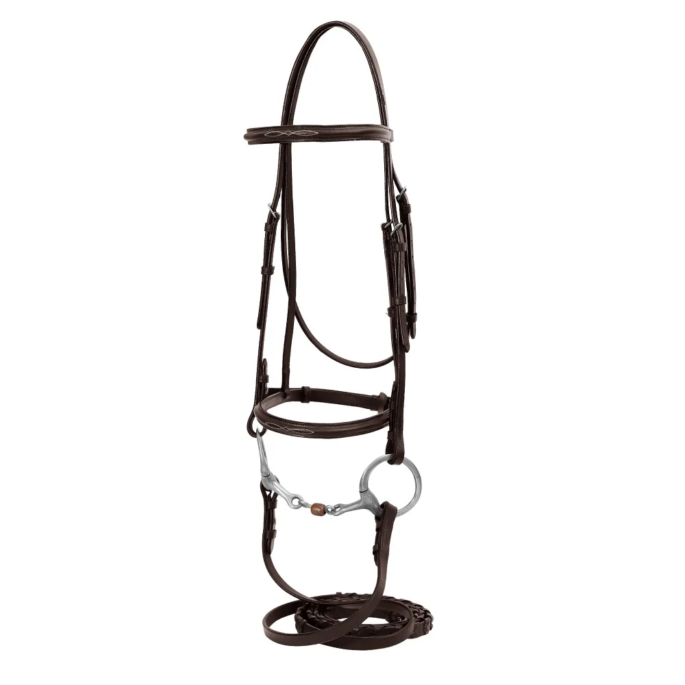 Henri de Rivel Advantage Fancy Raised Snaffle Bridle With Laced Reins - Image 6