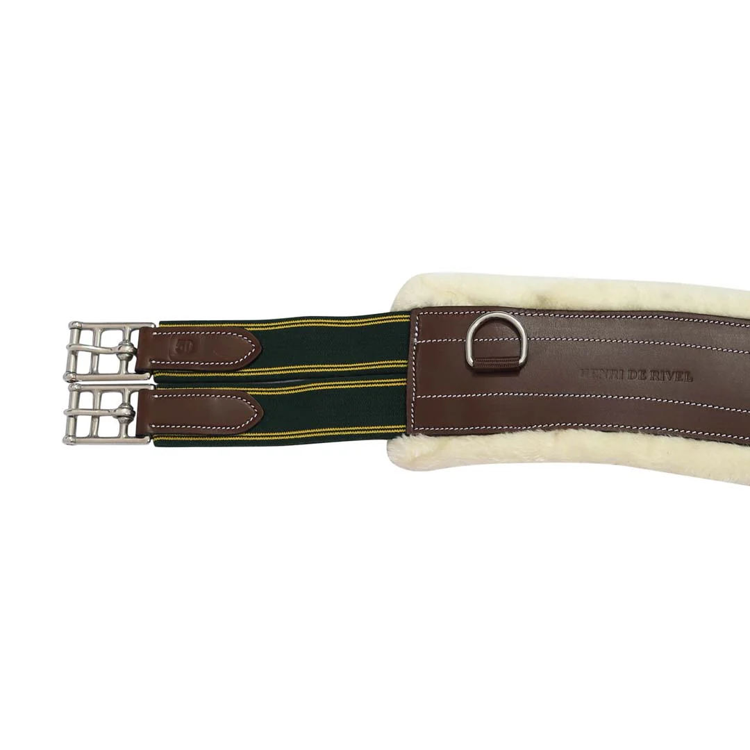 Henri de Rivel Contoured Leather Sherpa Fleece Girth - Image 4