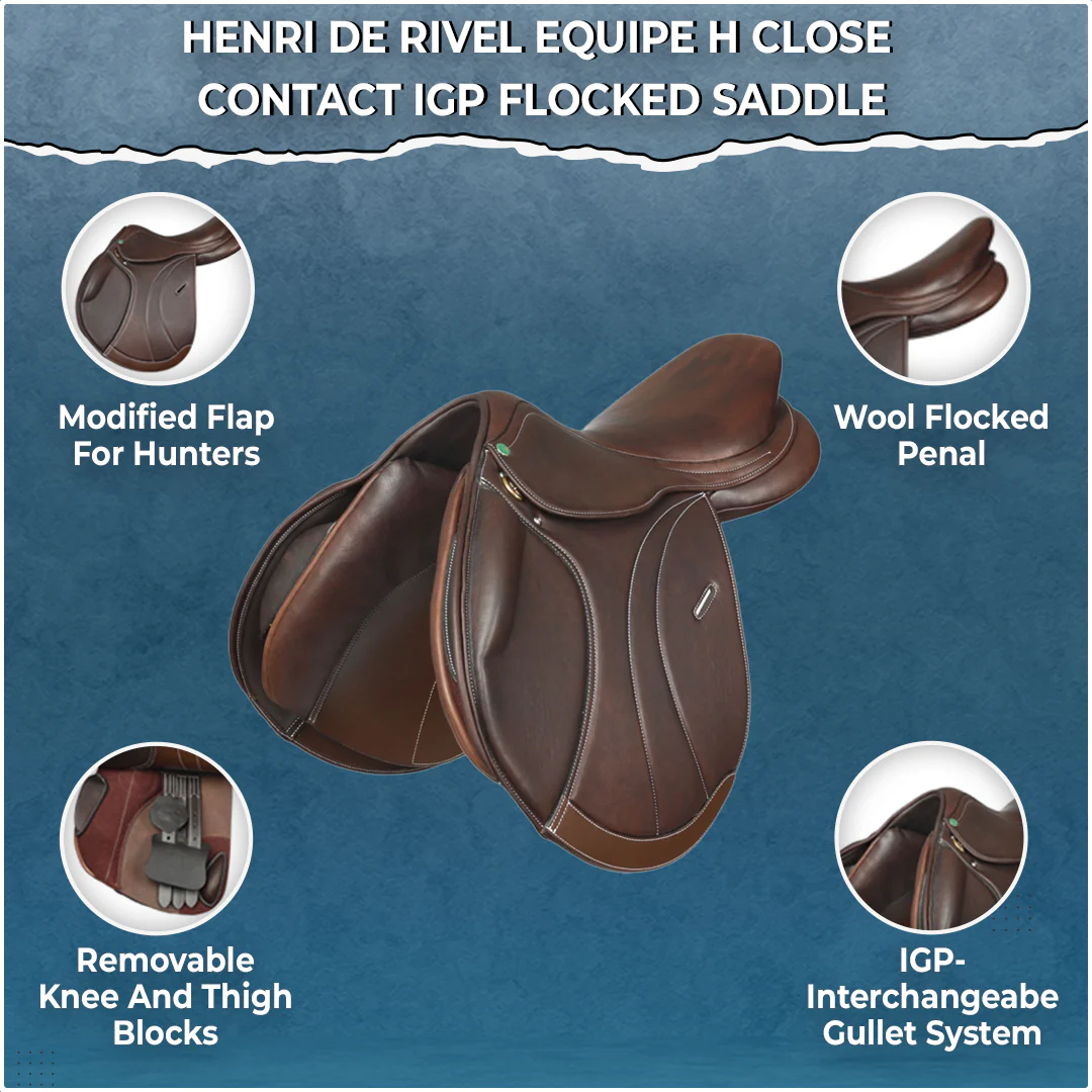 Henri De Rivel Equipe H Close Contact IGP Flocked Saddle - Image 2