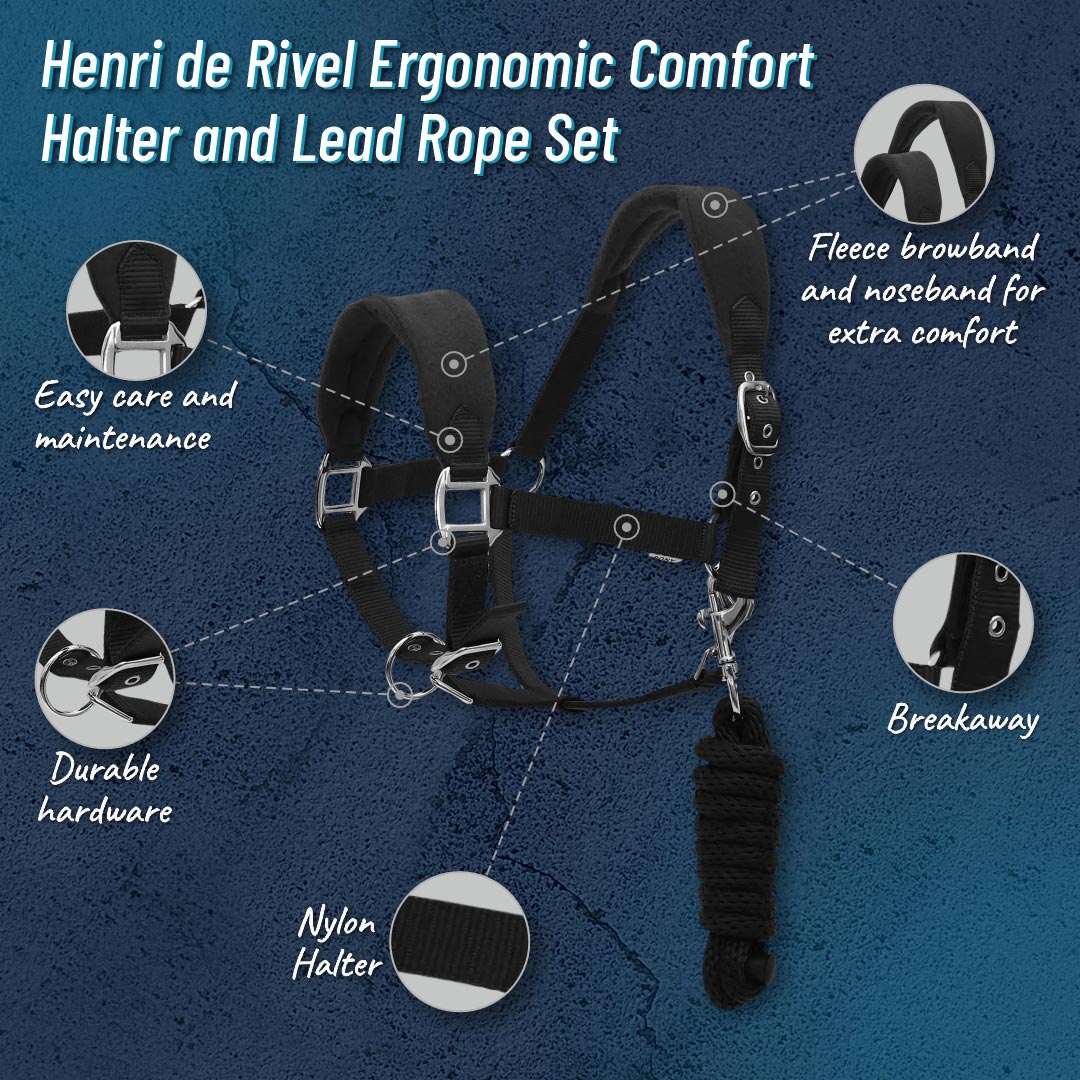 Henri de Rivel Ergonomic Comfort Halter and Lead Rope Set - Image 7