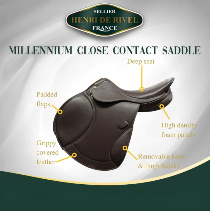 Henri de Rivel Millennium Covered Close Contact Saddle - Image 3