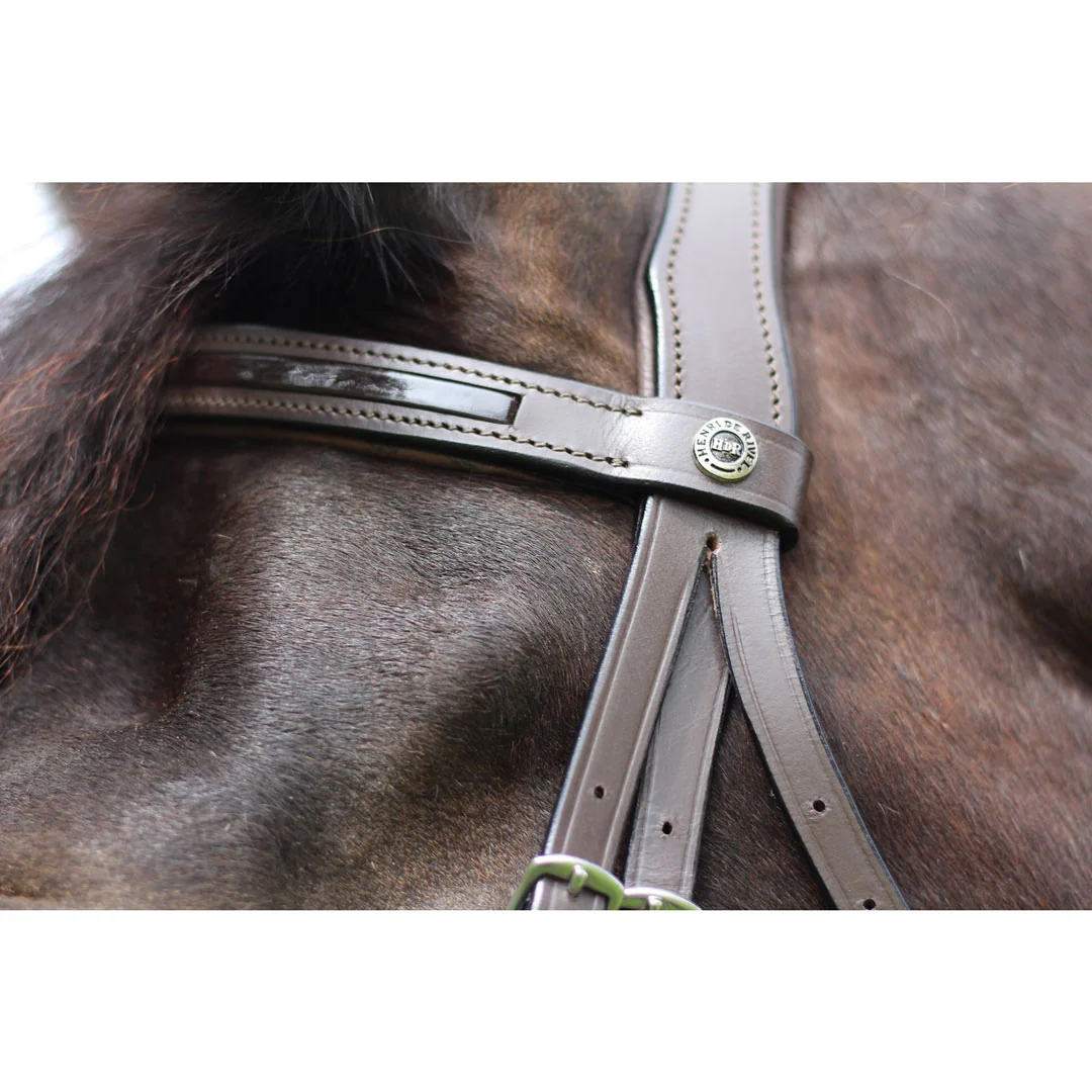 Henri de Rivel Pro Piaffe Mono Crown Bridle with Flash Noseband with Patent Leather - Image 2