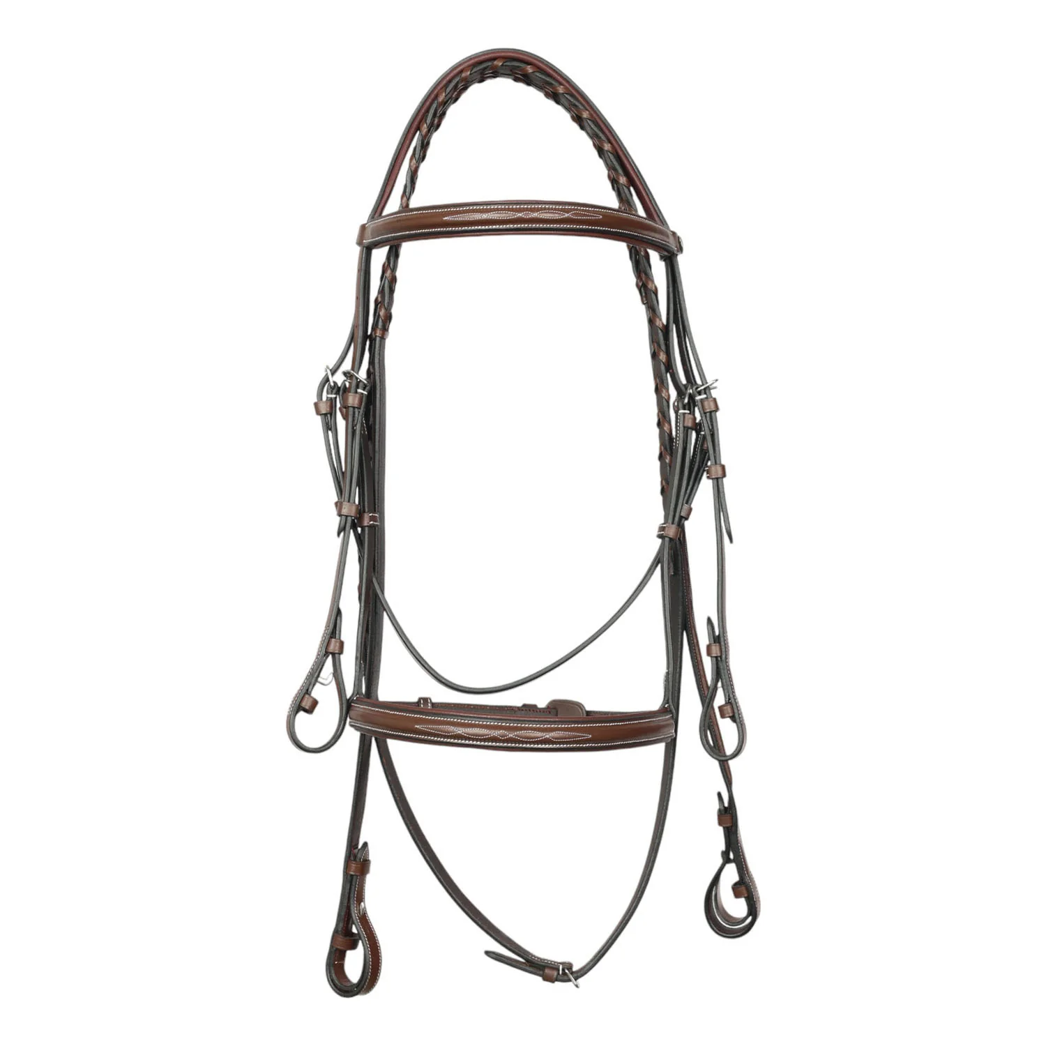 Henri de Rivel Pro Fancy Raised Comfort Crown Padded Bridle With Fancy Raised Reins - Image 3