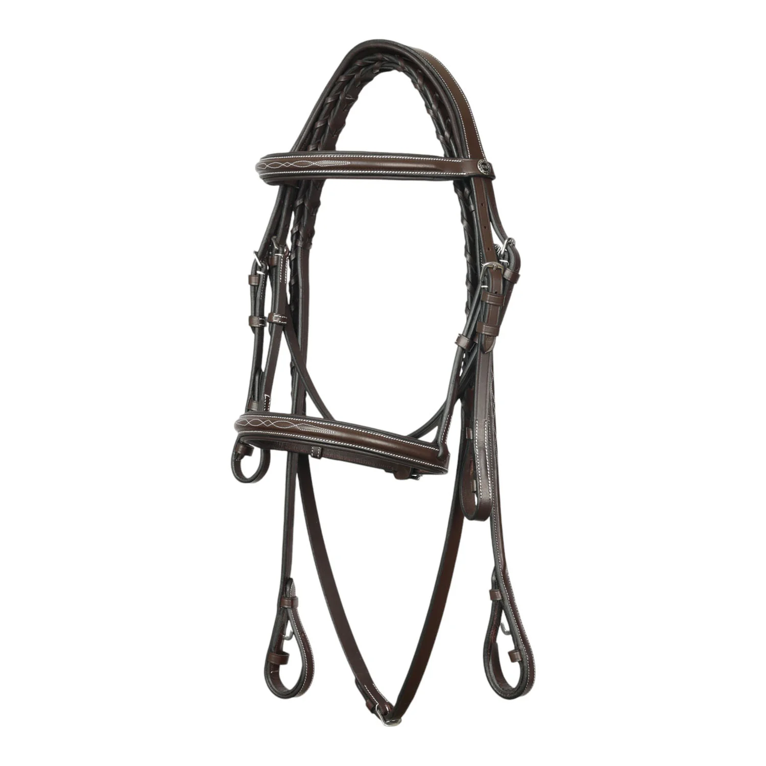 Henri de Rivel Pro Fancy Raised Comfort Crown Padded Bridle With Fancy Raised Reins - Image 4