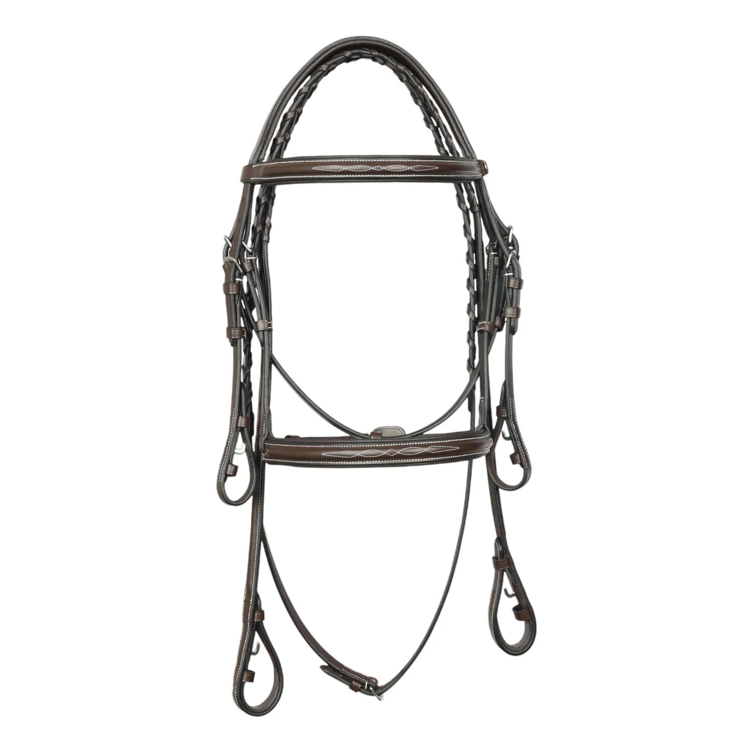 Henri de Rivel Pro Fancy Raised Comfort Crown Padded Bridle With Fancy Raised Reins - Image 5