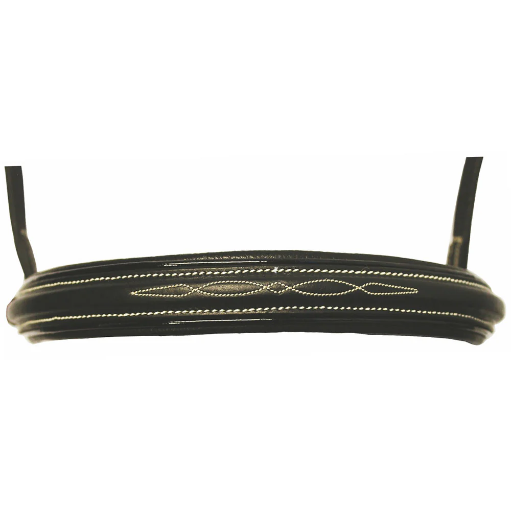 Henri de Rivel Pro Mono Crown Fancy Bridle with Patent Leather Piping and Laced Reins - Image 10