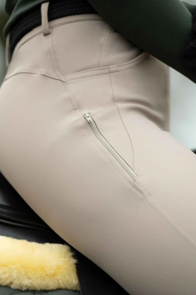 HKM Ari Mid Rise- Sil. Knee Patch Ladies Riding Breeches - Image 5