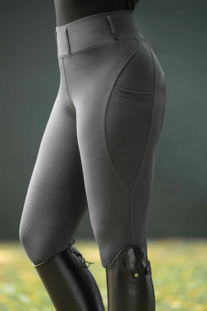 HKM Jil High Waist- Sil. Knee Patch Ladies Riding Leggings - Image 12