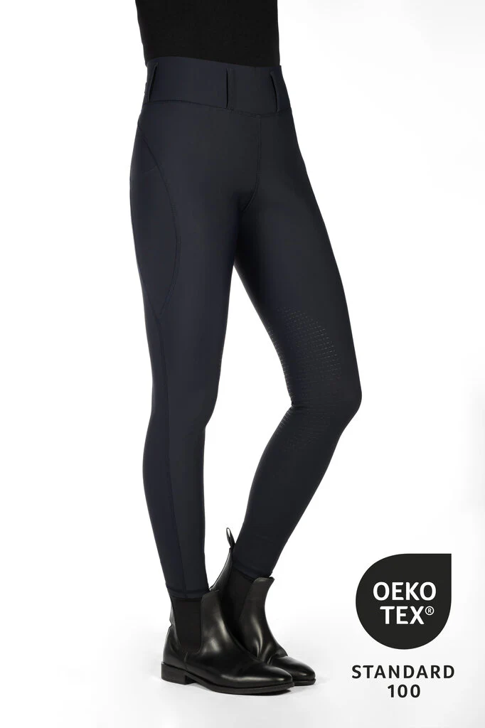 HKM Jil High Waist- Sil. Knee Patch Ladies Riding Leggings - Image 9