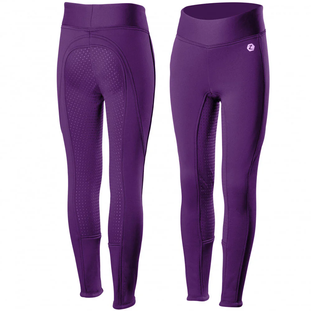 Horze Active Kids Silicone Full Seat Winter Tights - Image 2