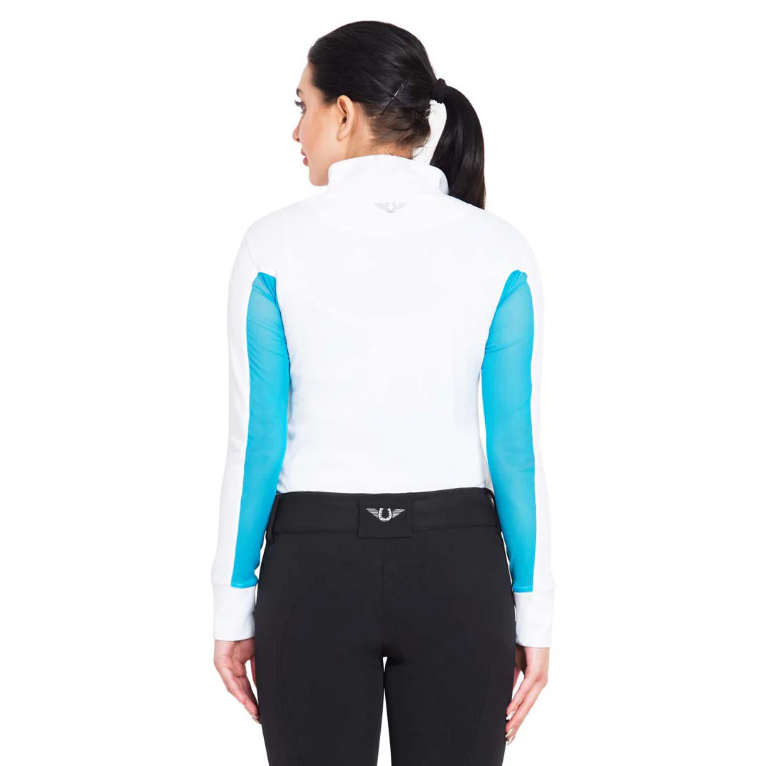 TuffRider Ladies Long Sleeve Ventilated Technical Sport Shirt – UV Protection, Quick-Dry, Mesh Undersleeves - Image 3