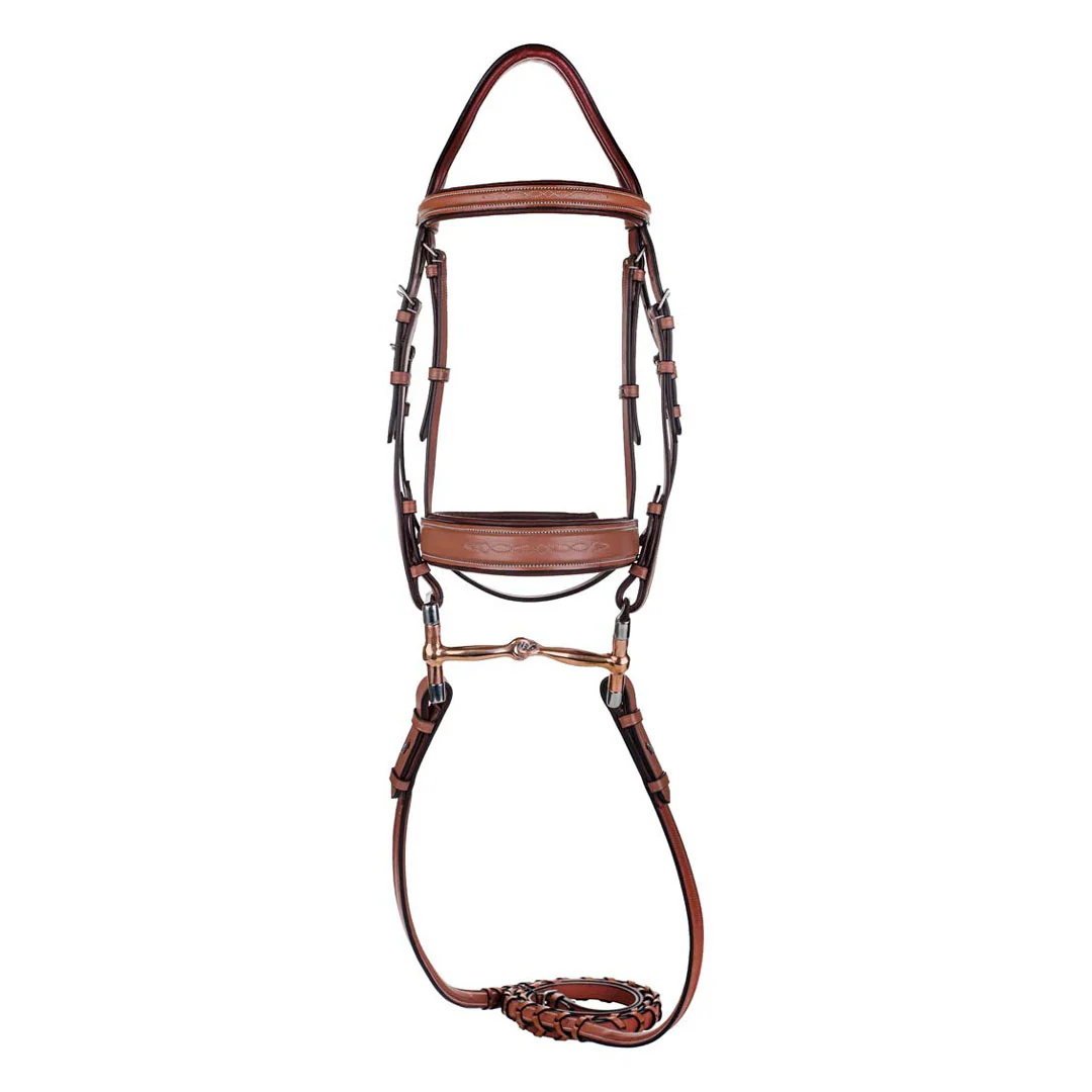 Laureate by Henri de Rivel Fancy Stitched Bridle w/ Wide Caveson and Laced Reins - Image 2