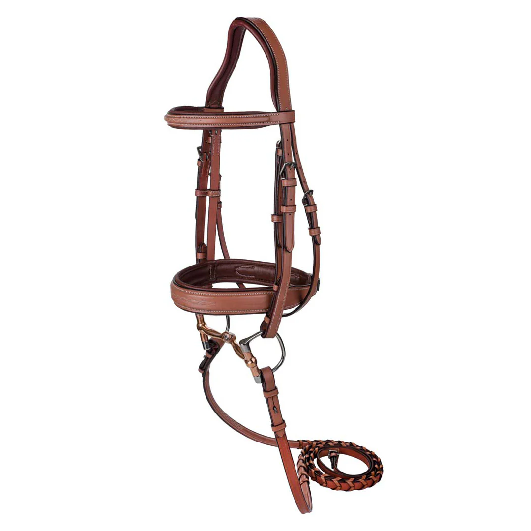 Laureate by Henri de Rivel Fancy Stitched Bridle w/ Wide Caveson and Laced Reins - Image 3