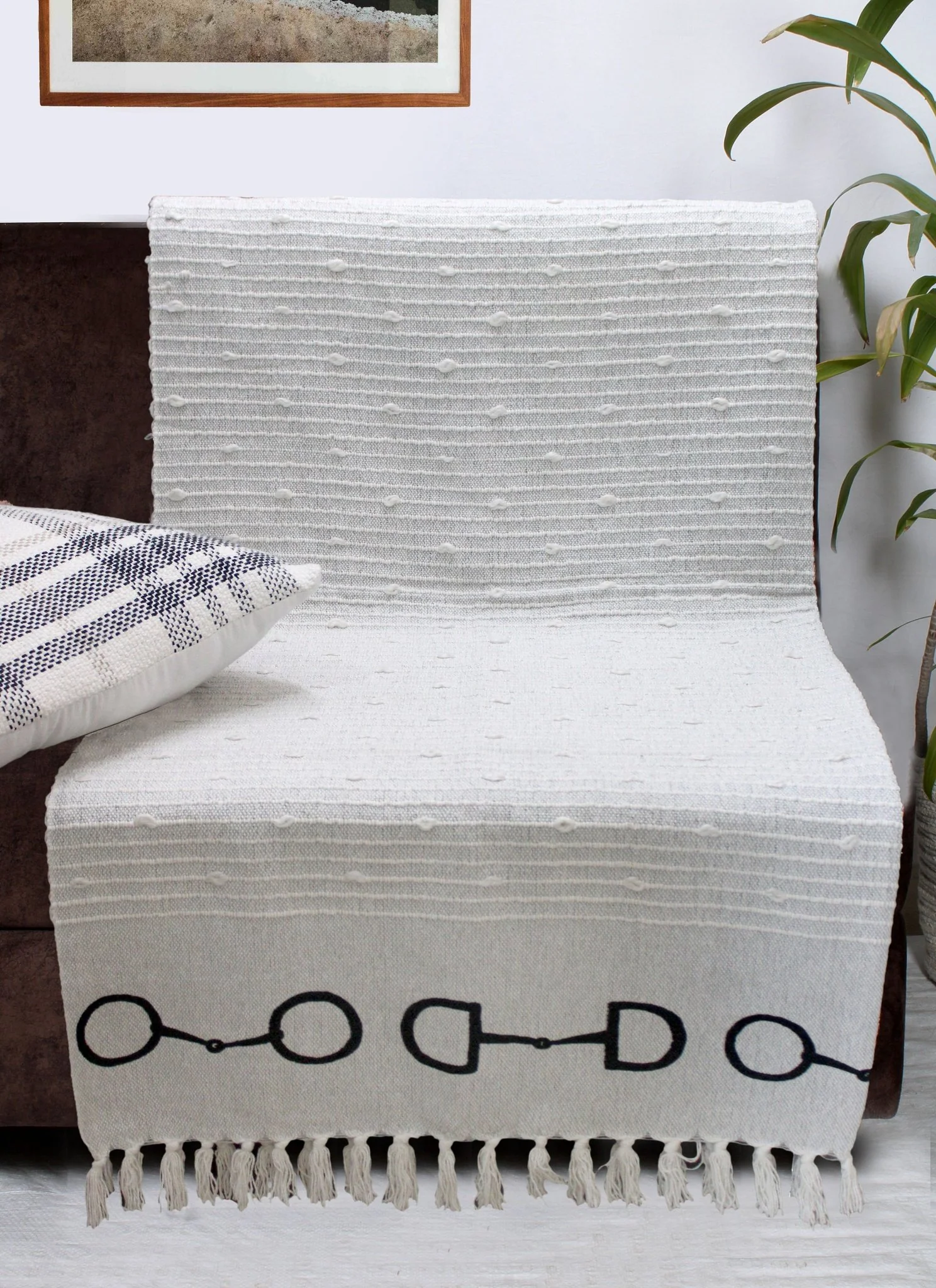 Lila Snaffle Bit Cotton Throw - Image 3