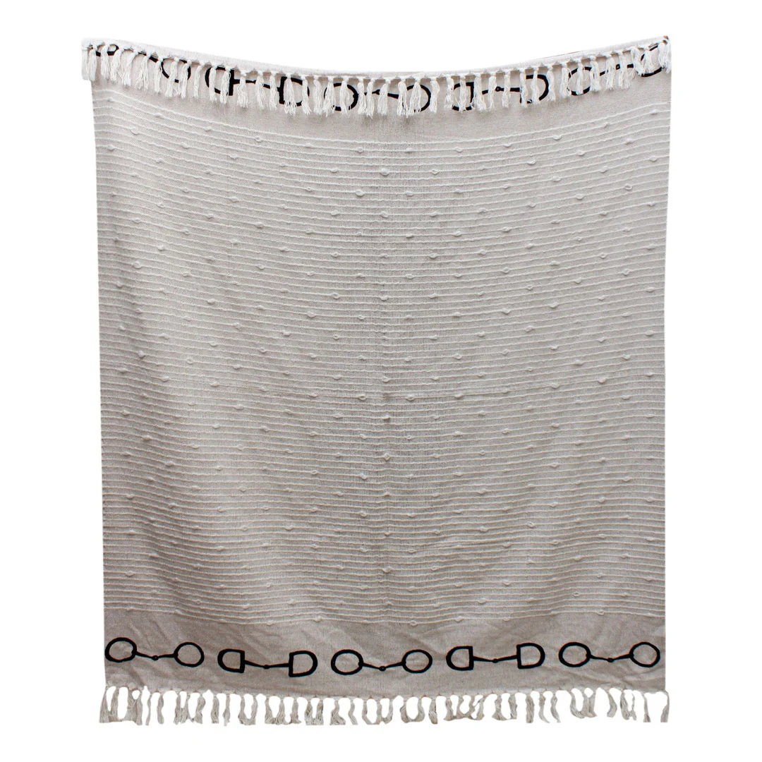Lila Snaffle Bit Cotton Throw - Image 5