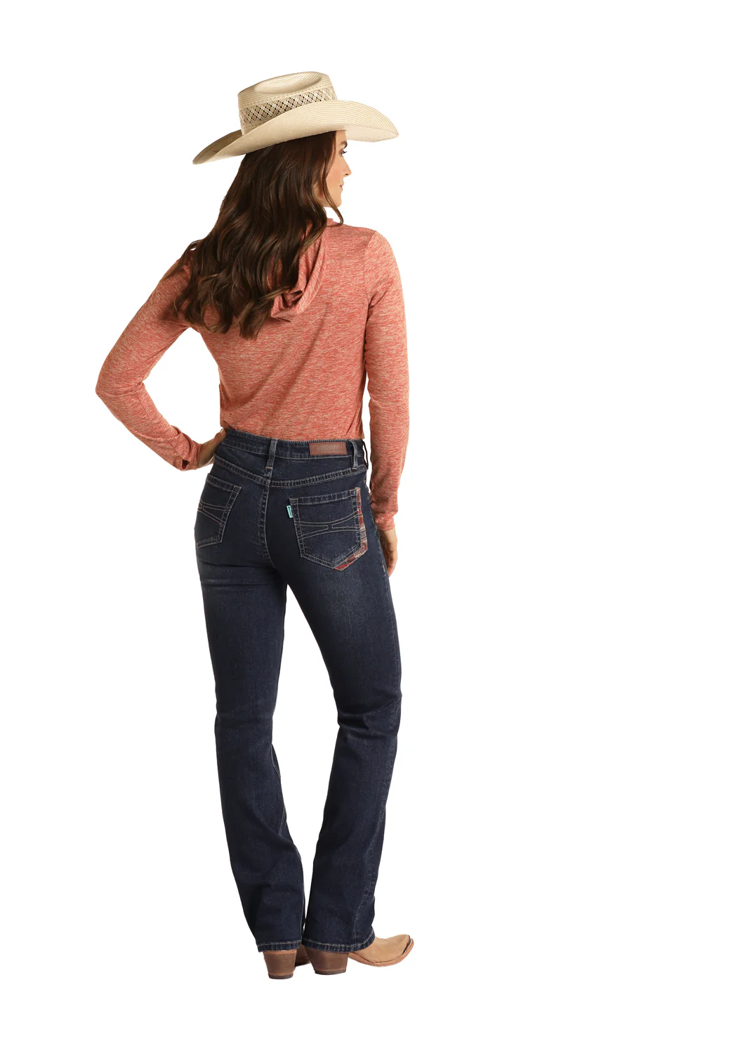 Rock & Roll Denim Ladies Lakota Printed High Rise Bootcut Jean - Image 3