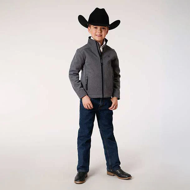 Roper Boys Tech Series Grey Softshell Jacket - GREY XS - Image 2