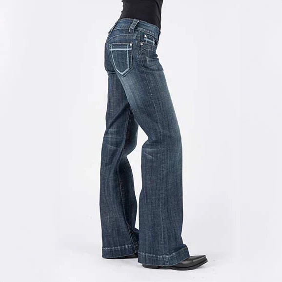 Stetson Women's 214 Dark Wash City  Long Trouser - Image 3