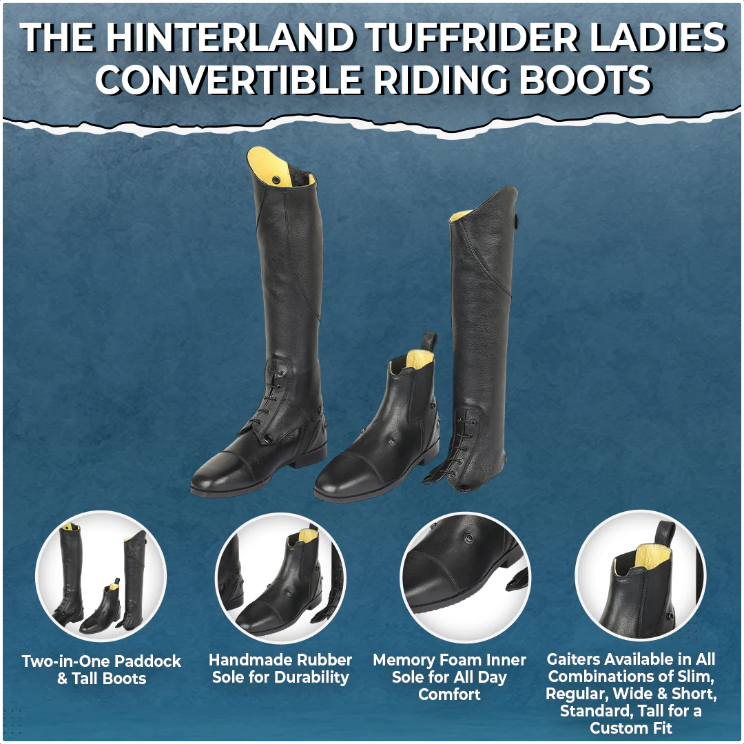 The Hinterland TuffRider Ladies Convertible Riding Boots – Use as Paddock or Tall Boots - Image 3