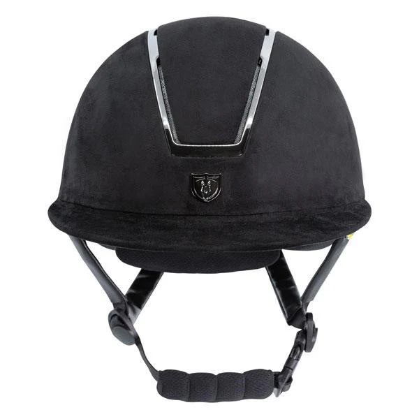Tipperary Windsor with MIPS Wide Brim - Black UltraSuede Shell w/ Chrome Trim and Black UltraSuede Top - Image 2