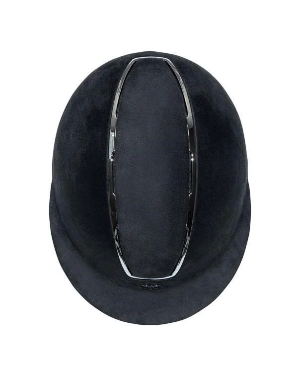 Tipperary Windsor with MIPS Wide Brim - Black UltraSuede Shell w/ Chrome Trim and Black UltraSuede Top - Image 6