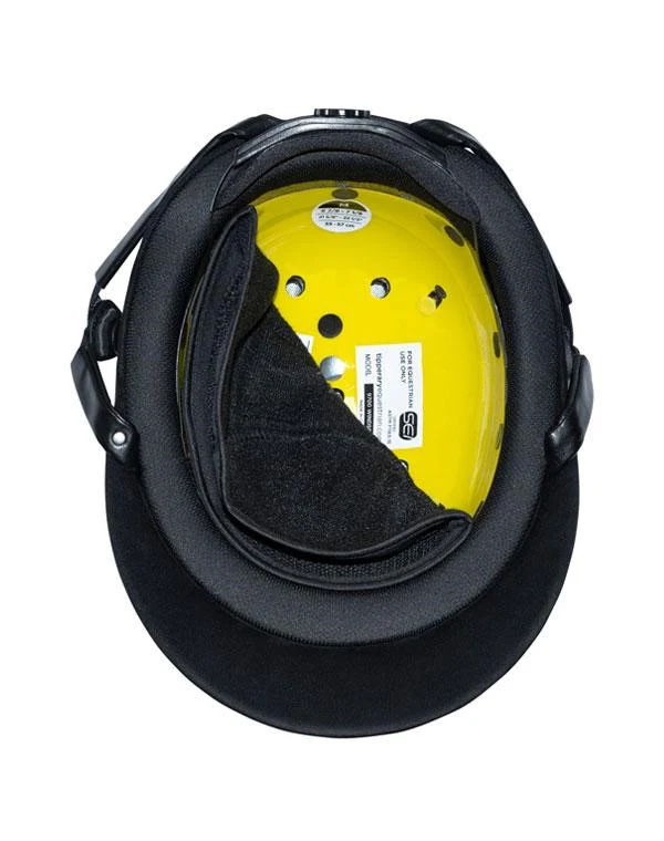 Tipperary Windsor with MIPS Wide Brim - Black UltraSuede Shell w/ Chrome Trim and Black UltraSuede Top - Image 7