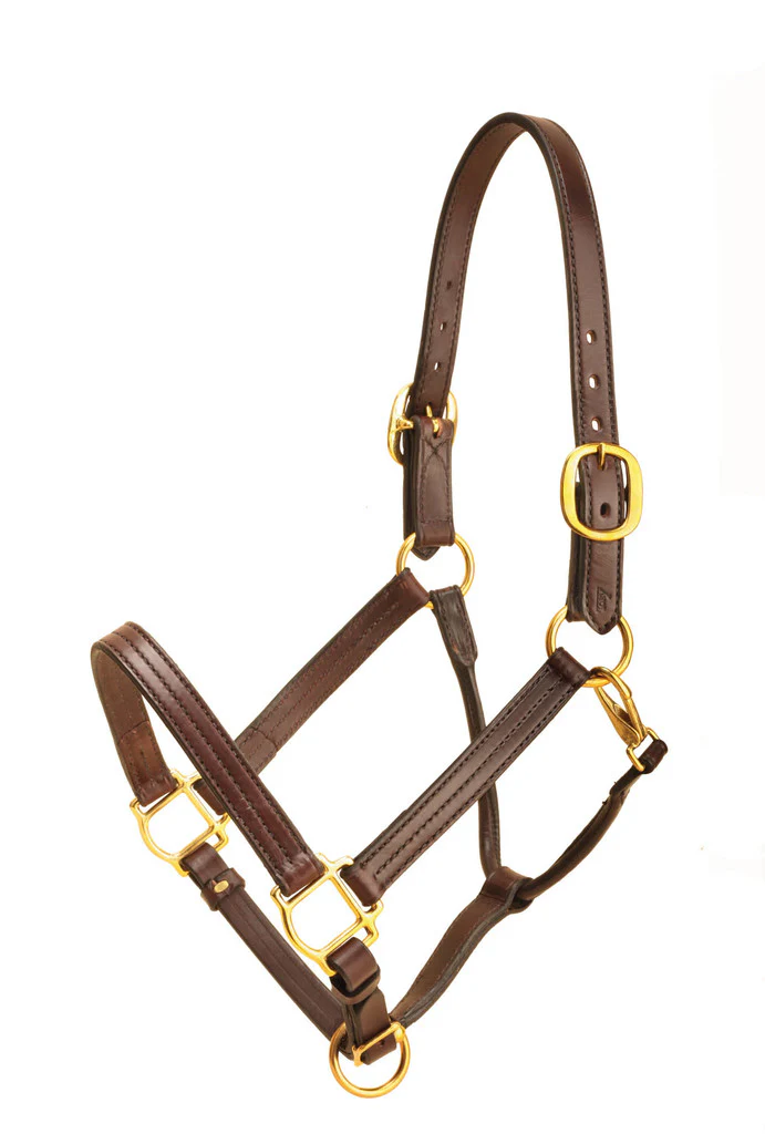 Tory Leather 1 Wide Triple Stitched Halter With Rolled Snap Throat, Adjustable Nose And Solid Brass Hardware- Black, Cob - Image 4