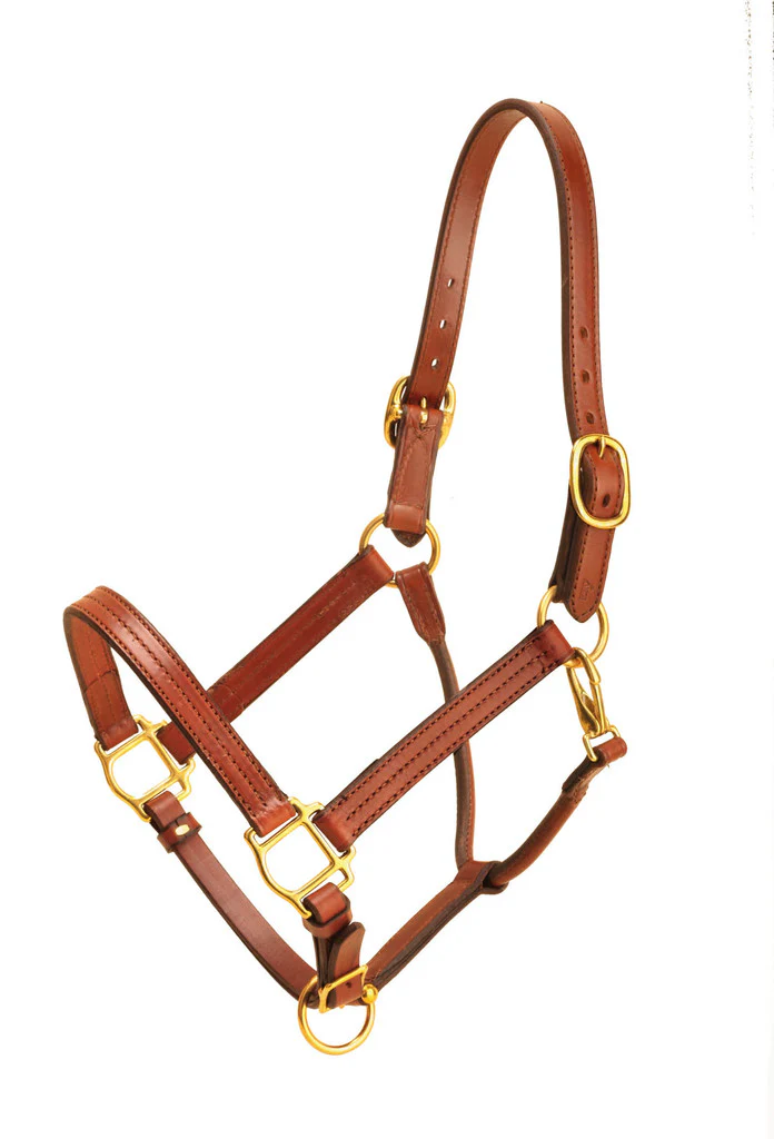 Tory Leather 1 Wide Triple Stitched Halter With Rolled Snap Throat, Adjustable Nose And Solid Brass Hardware- Black, Cob - Image 5