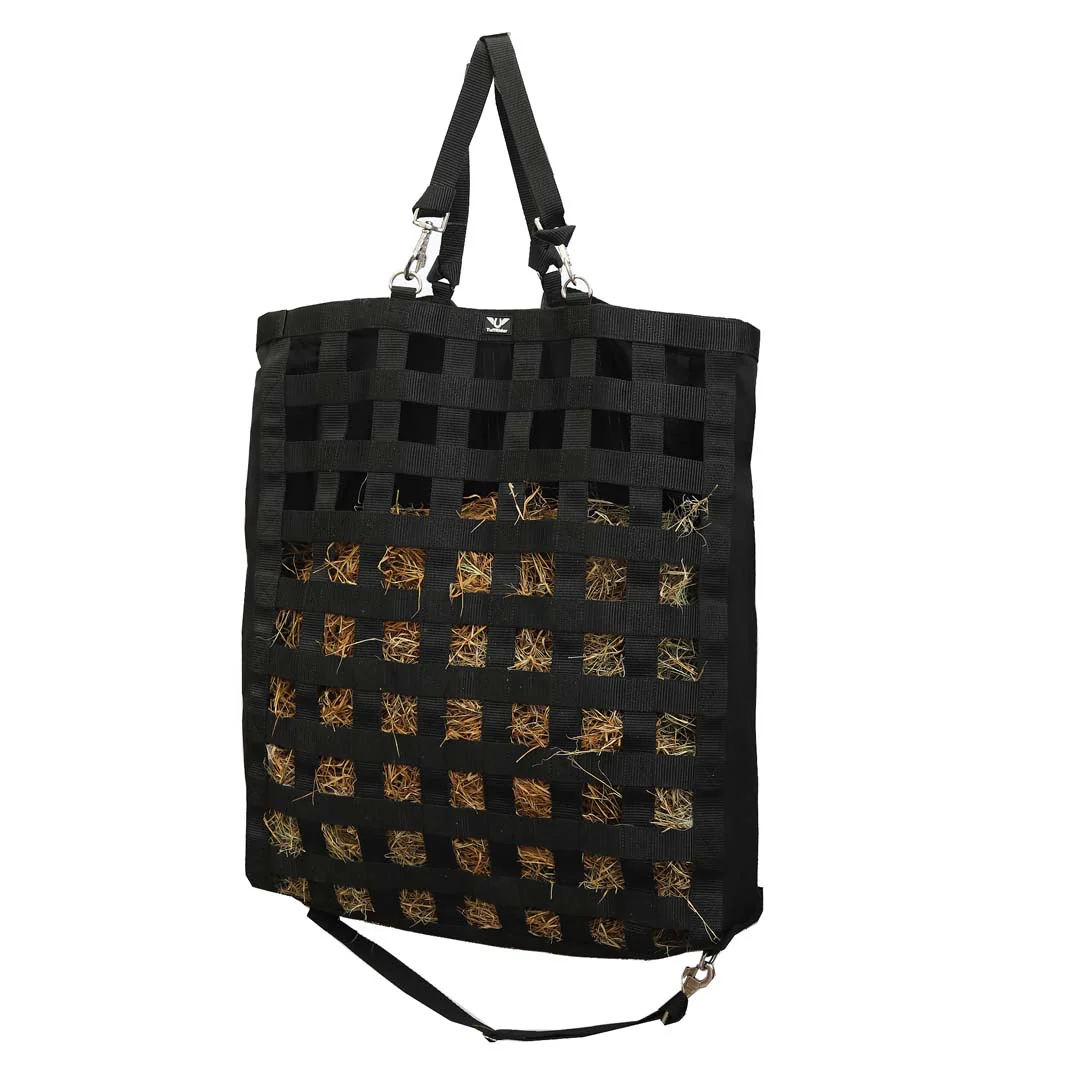 TuffRider 1 3/4" Supreme Nylon Web Front Slow Feeder Horse Hay Bag with Ripstop Fabric Back and webbing Bottom - Image 5