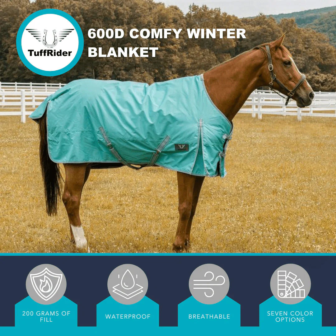 TuffRider 600 D  Comfy Winter Ripstop Turnout Blanket Medium Weight 200 GSM Standard Neck - Image 10