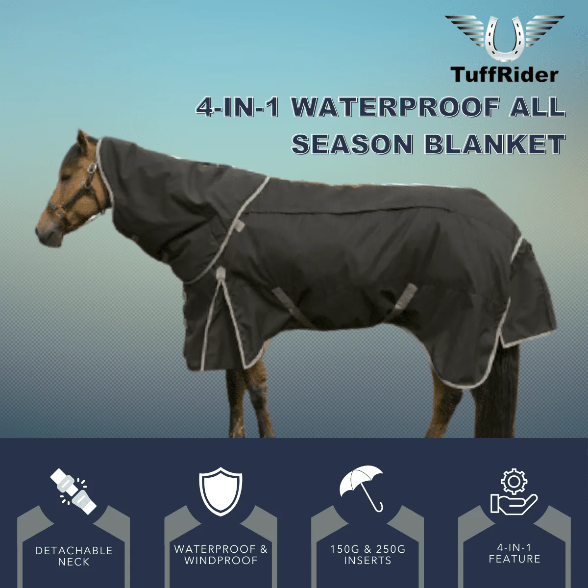 TuffRider All Season Ripstop Turnout Blanket - Image 6