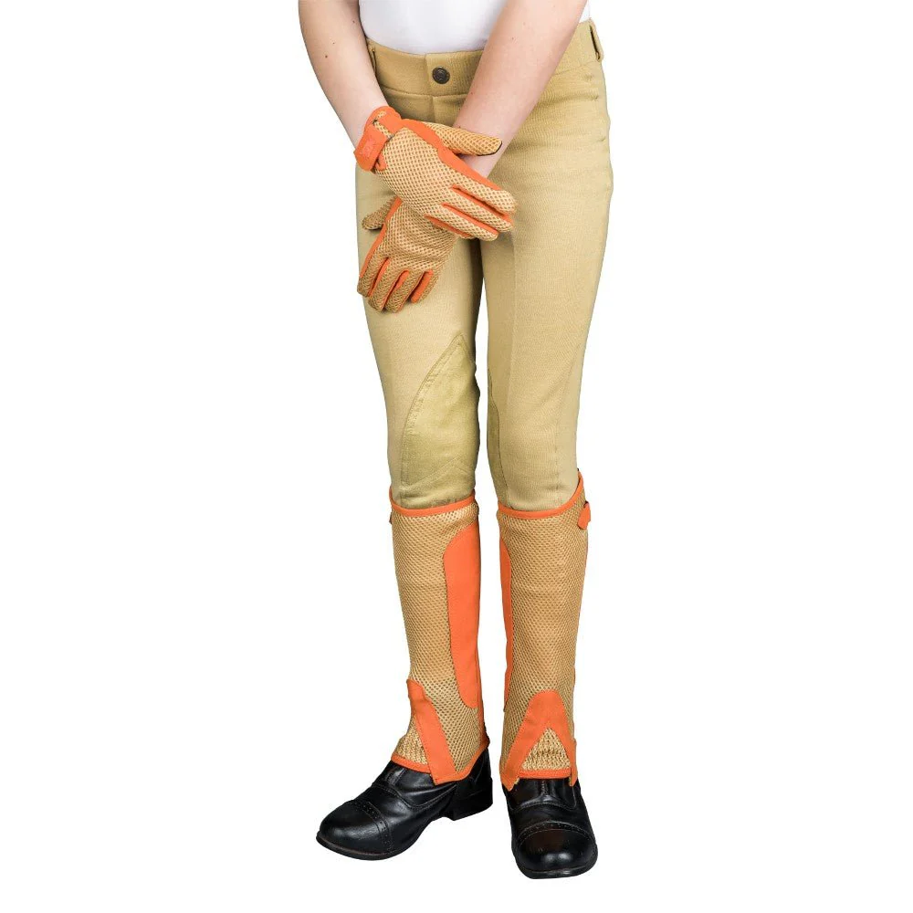 TuffRider Children's Double Up Air Mesh Half Chap and Glove Set - Image 15