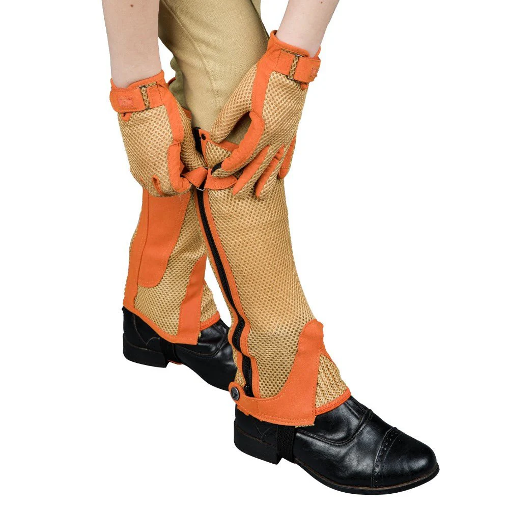 TuffRider Children's Double Up Air Mesh Half Chap and Glove Set - Image 16
