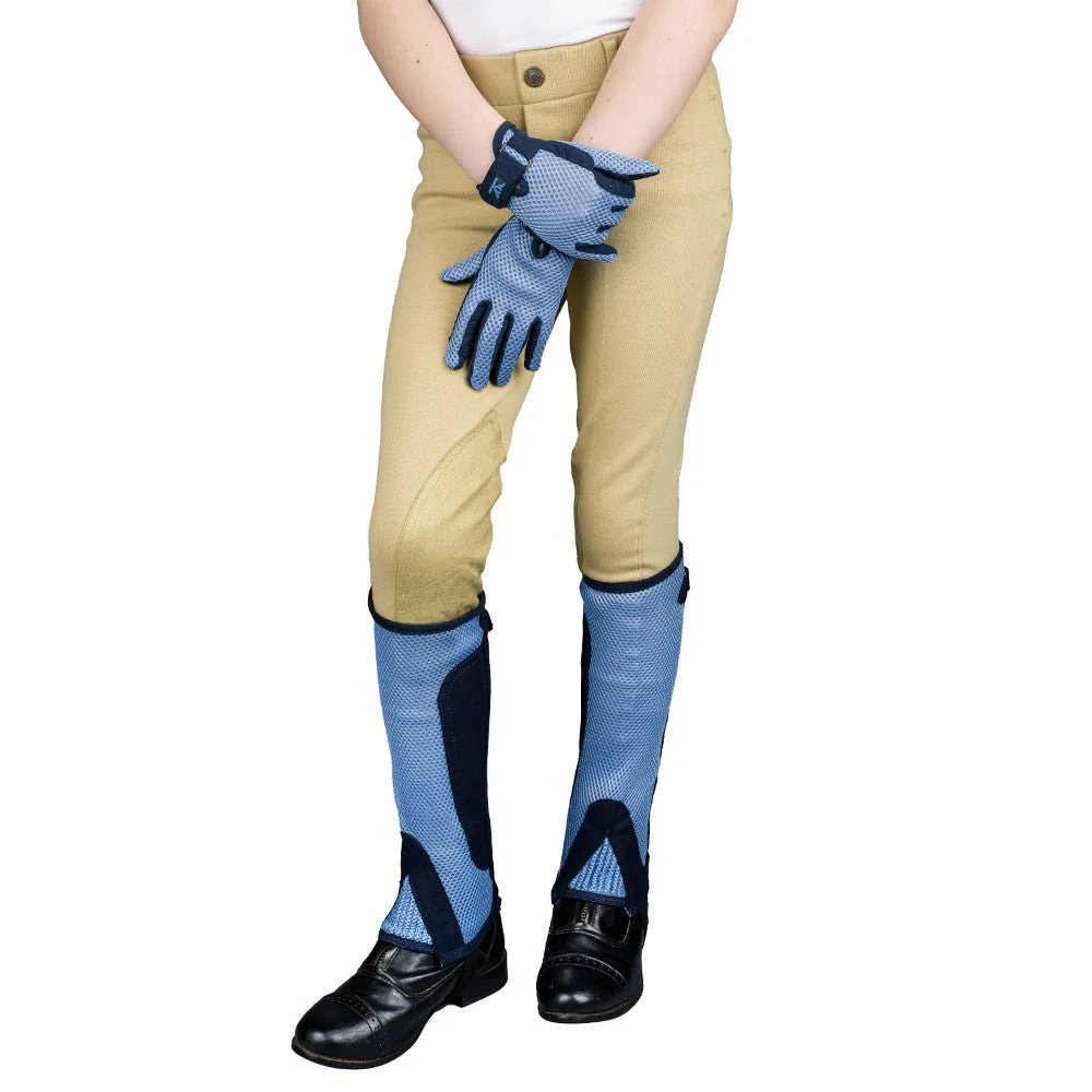TuffRider Children's Double Up Air Mesh Half Chap and Glove Set - Image 8