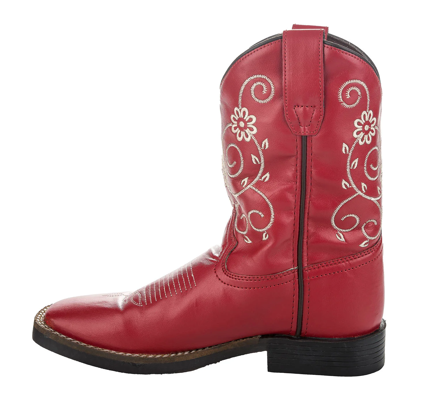 TuffRider Children's Fire Red Floral Western Boot - Image 4