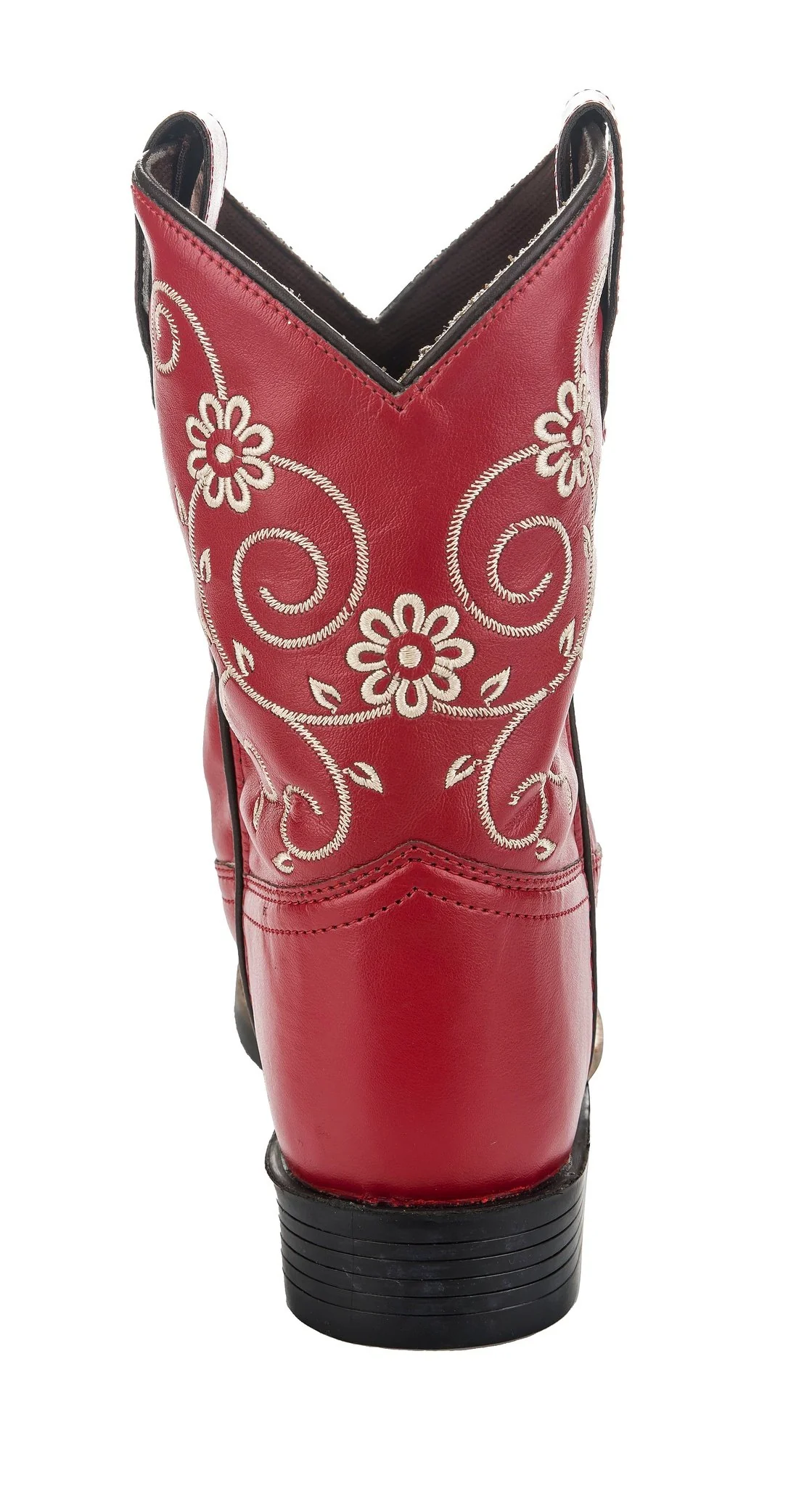 TuffRider Children's Fire Red Floral Western Boot - Image 5