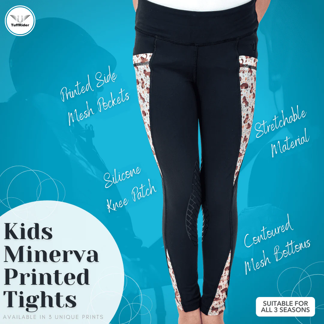 TuffRider Children's Minerva 3 Season Printed Knee Patch Tights - Image 10