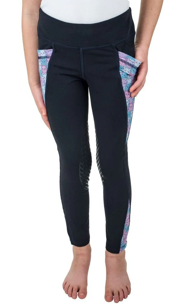 TuffRider Children's Minerva 3 Season Printed Knee Patch Tights - Image 5