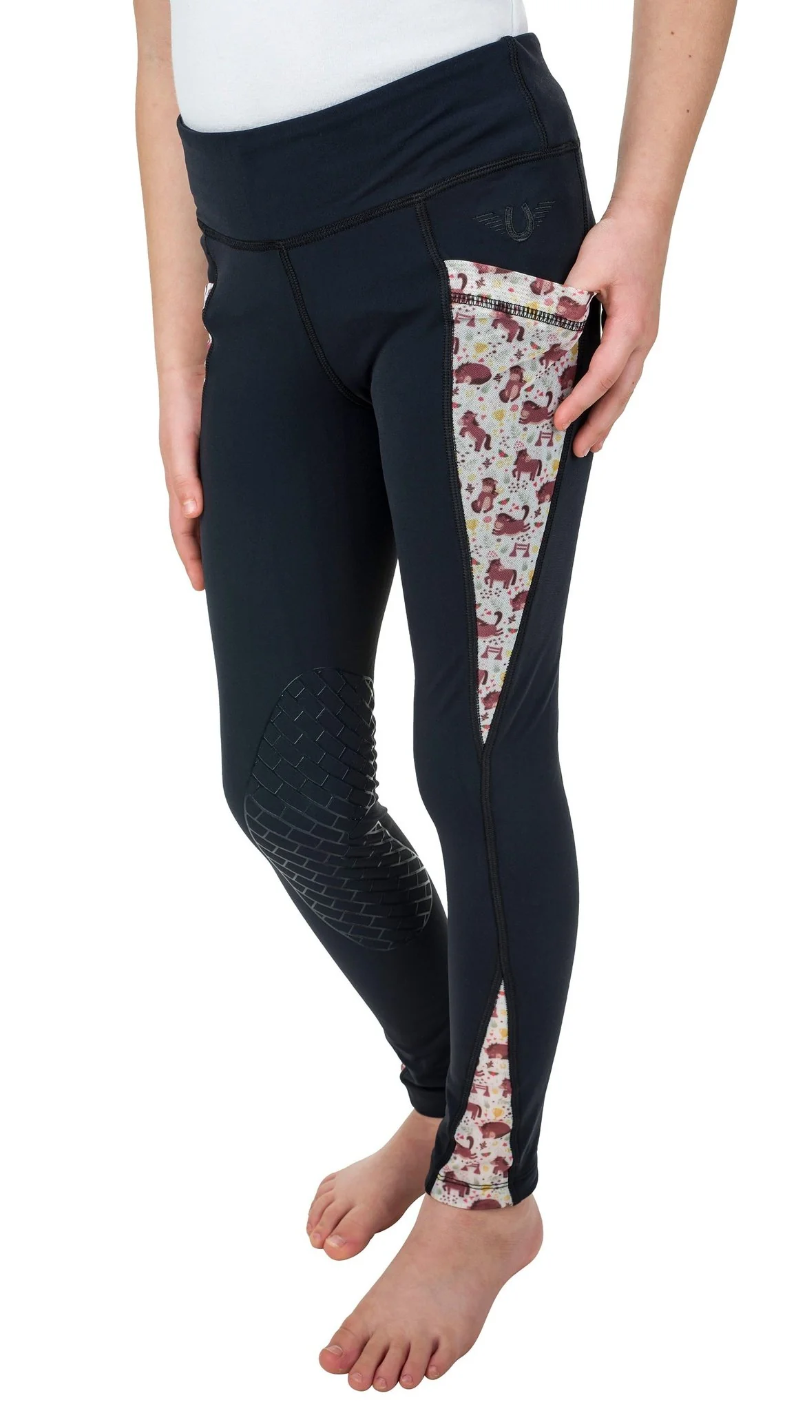 TuffRider Children's Minerva 3 Season Printed Knee Patch Tights - Image 7
