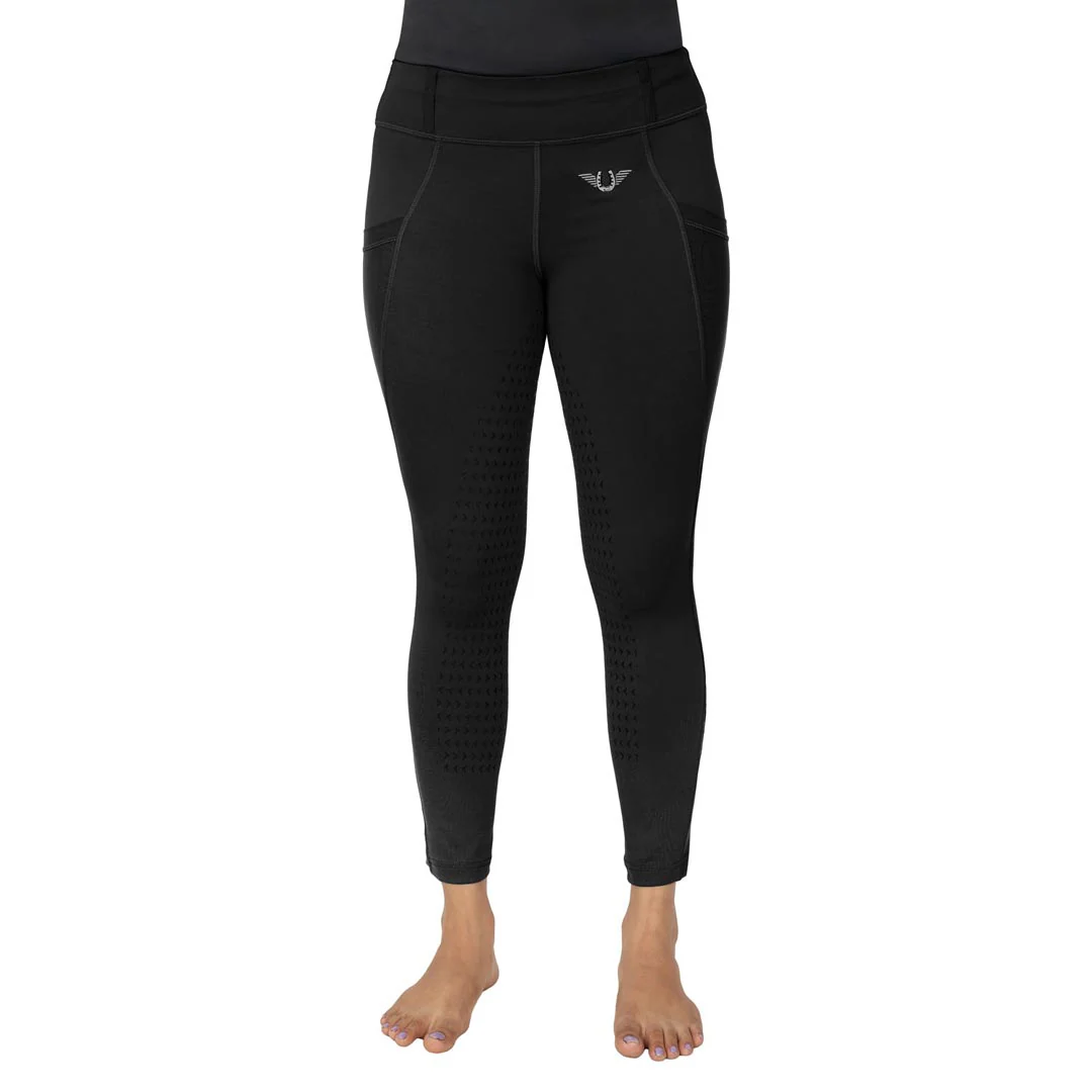 TuffRider Children's Minerva EquiCool Full Seat Tights With Phone Pocket and Loops - Image 3