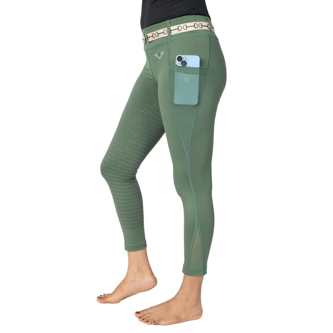 TuffRider Children's Minerva EquiCool Full Seat Tights With Phone Pocket and Loops - Image 4