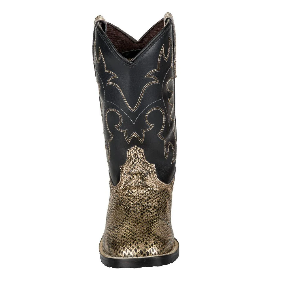 TuffRider Children's Black Snake in My Boot Western Leather Boots - Image 6